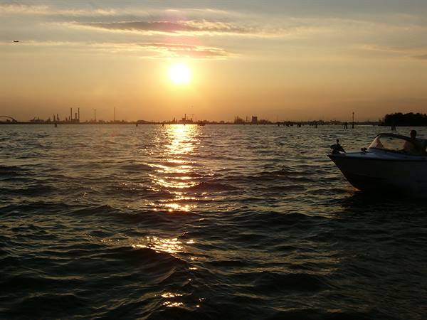 sunset in the lagoon