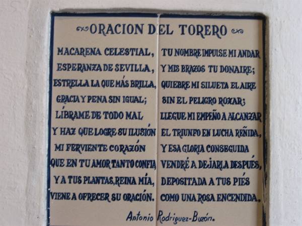plaza de toros : the toreador's prayer