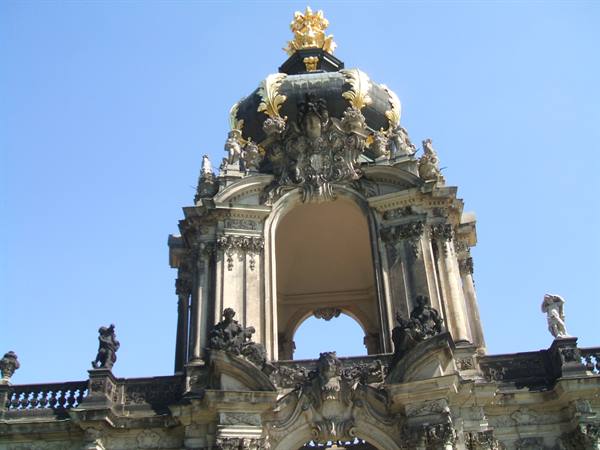 Gilded crown atop the Kronentor tower of the Zwinger, Dresden