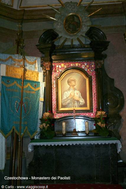 Altar with painting of Blessed Aloysius Stepinac inside Częstochowa church