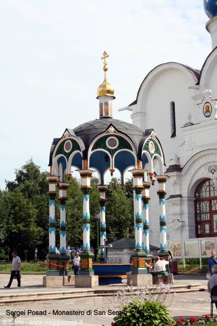 Painted pavilion with holy water spring at Sergiev Posad monastery