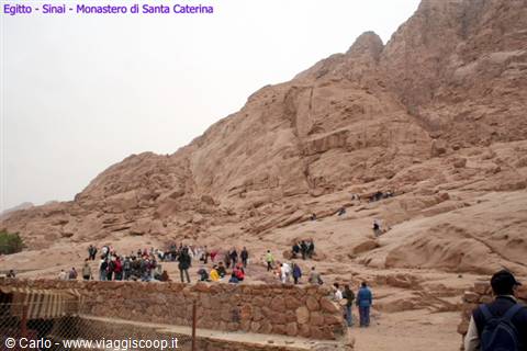 Pilgrims on the granite path of Mount Sinai, near Saint Catherine's Monastery
