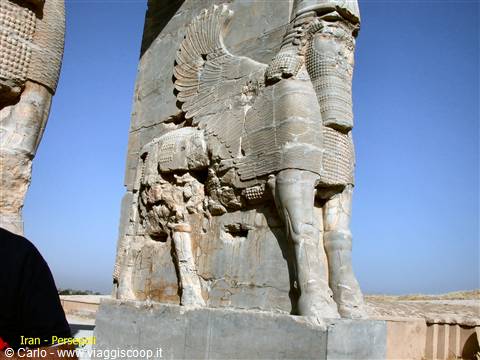 Winged stone sphinx at the Gate of All Nations, Persepolis