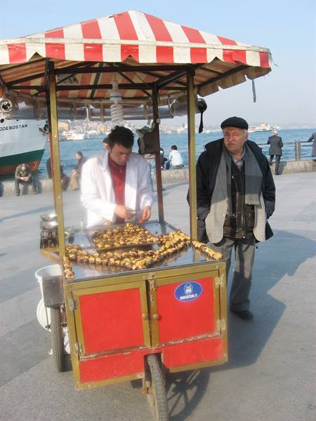 Turkey - Istanbul - roast chestnut seller