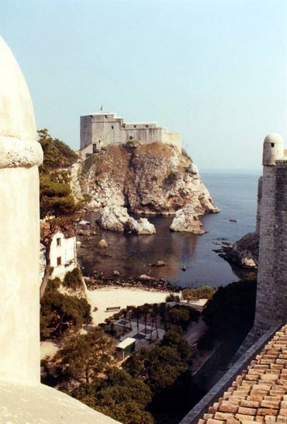 Lovrijenac fortress on the rock seen from Dubrovnik walls