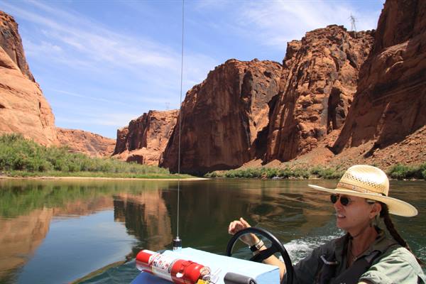 In a raft on the Colorado