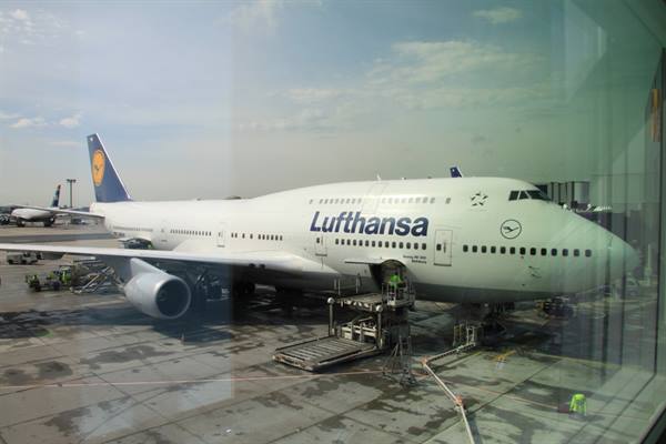 Frankfurt Airport the 747 for New York