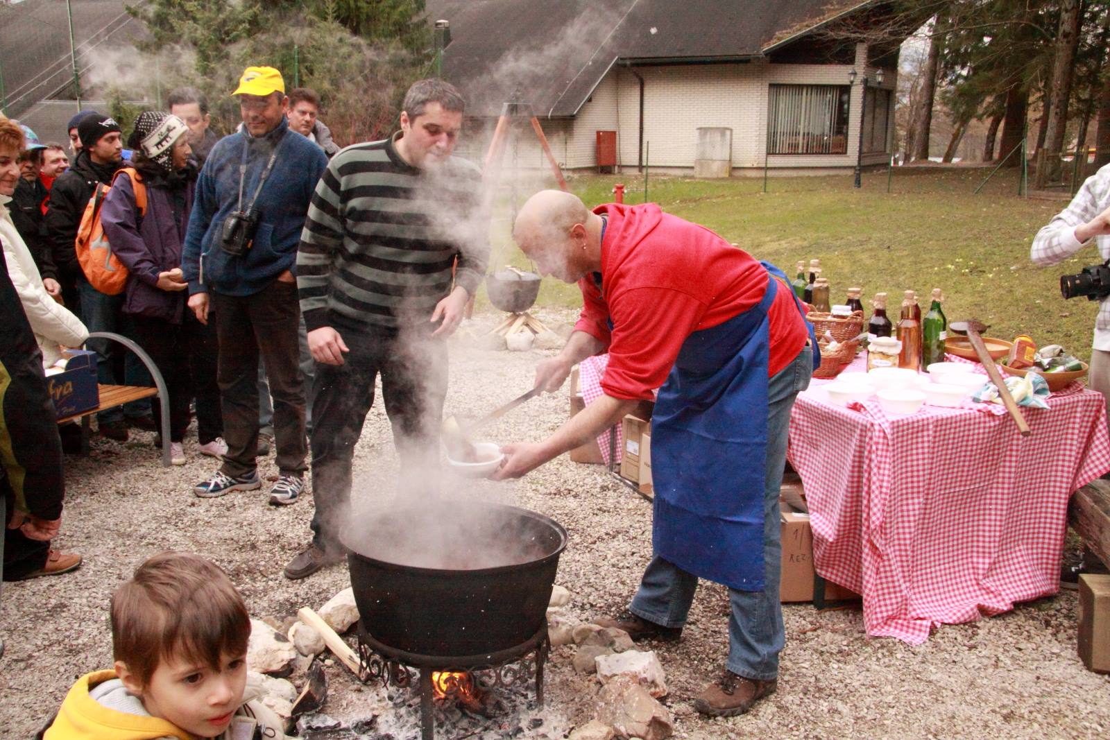 Bled Campsite - the Goulash cooked in the cauldron