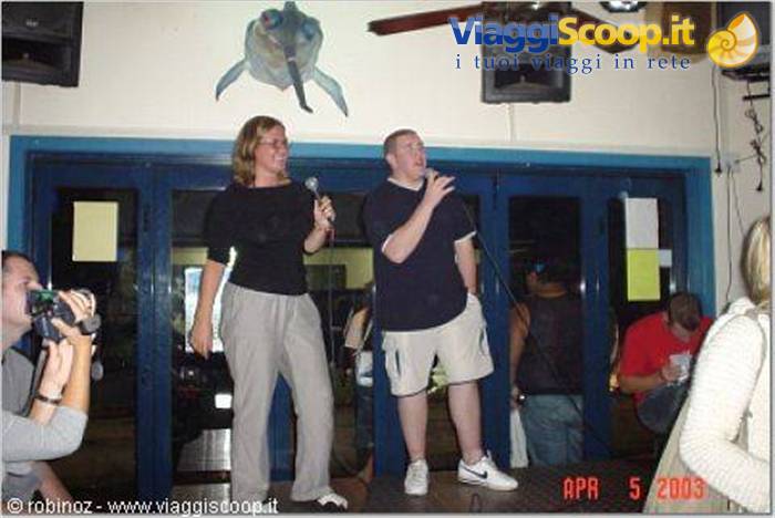 Louise and Barclay at the karaoke