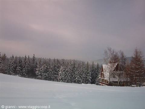 The landscape of the Tatra mountains.