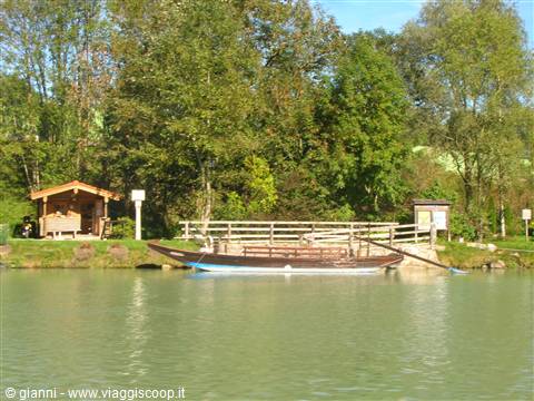 Old ferry boat on the Inn