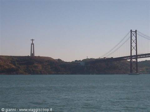 Cristo Rei and bridge seen from the Tagus