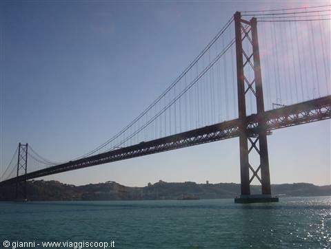 25 de Abril Bridge seen from the Tagus