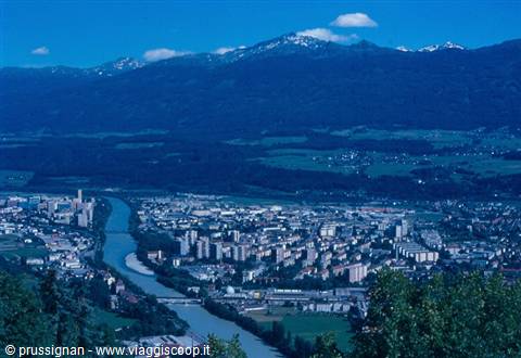 view over Innsbruck and the river Inn