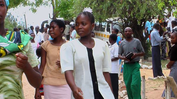 Watamu: Coming out of mass at the catholic church