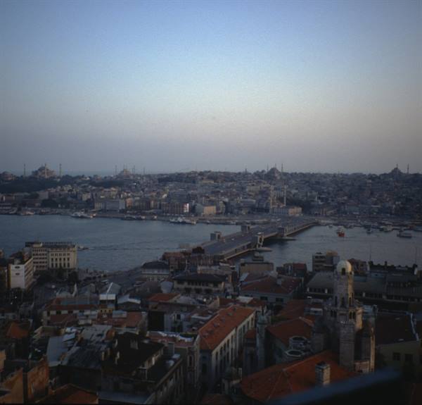 Istanbul: the Golden Horn and Galata Bridge among rooftops and minarets