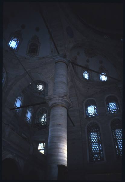 Marble column beneath the dome of the Blue Mosque, Istanbul