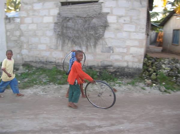 Through the streets of the village
