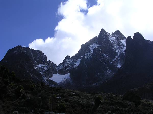 Mount Kenya seen from Mackinder's Camp