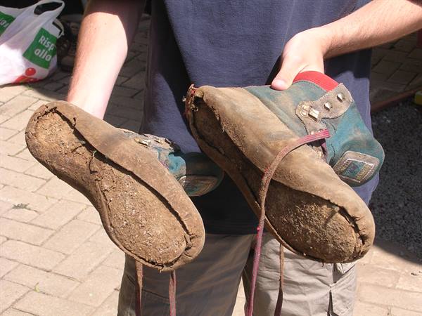 Marco's boots at the end of the climb!!
