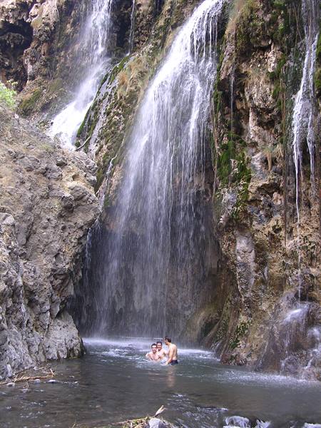 waterfall near the campsite on lake natron