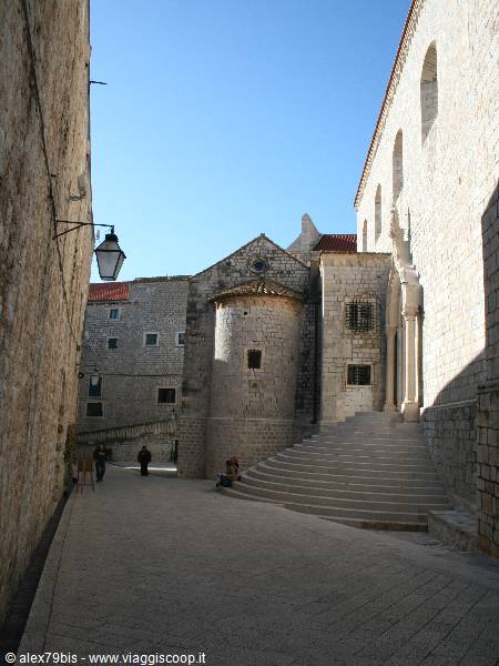 Stone staircase in front of the church, Dubrovnik old town
