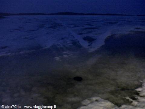 frozen lake in mid-April