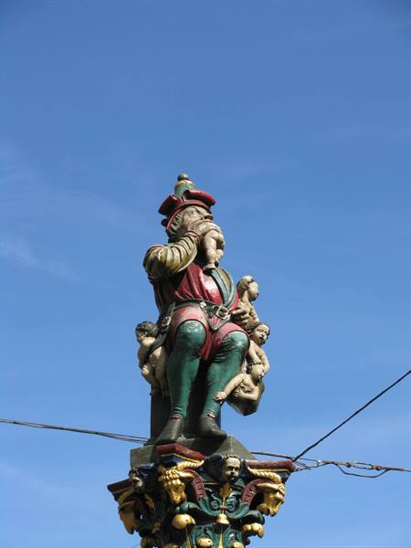 One of the fountains of Bern. The Child Eater