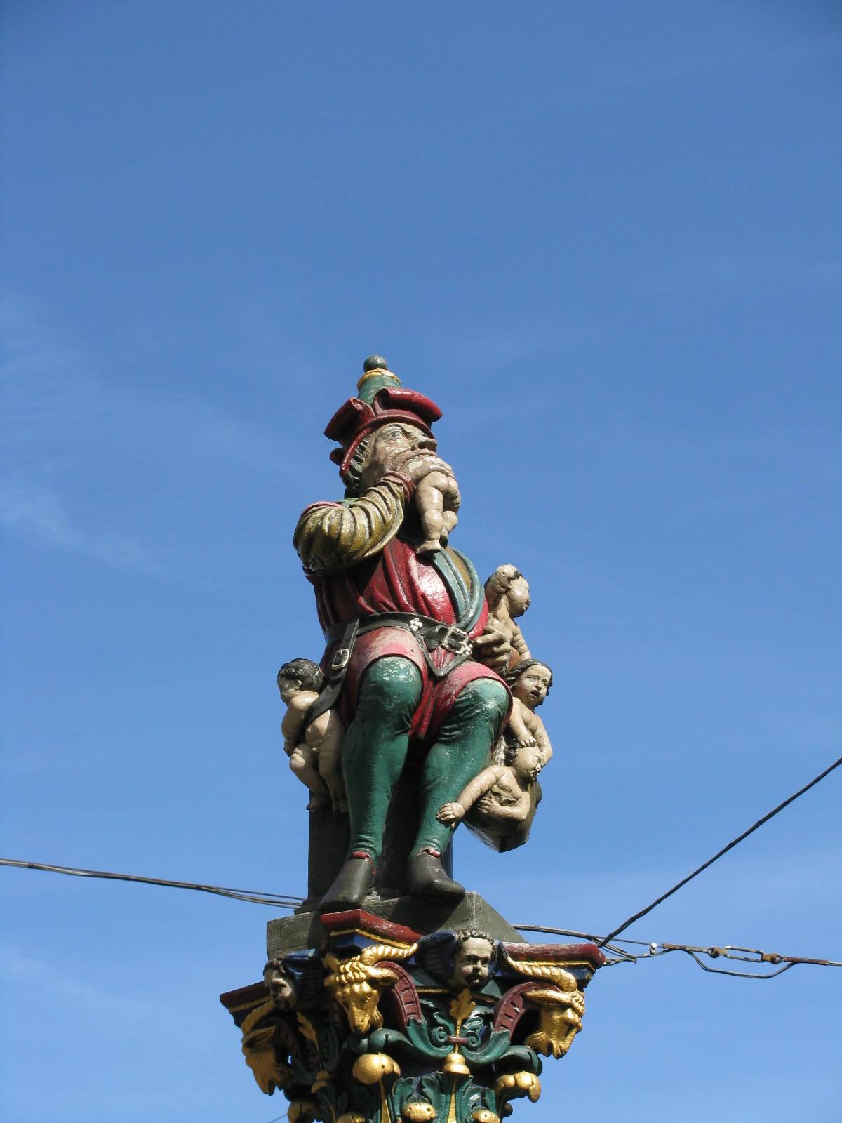 One of the fountains of Bern. The Child Eater