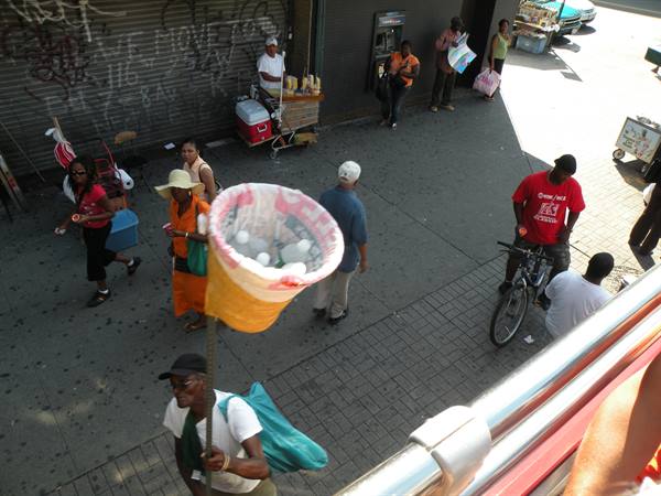 drinks from the bus