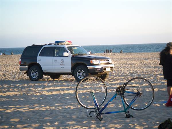 police on the beach