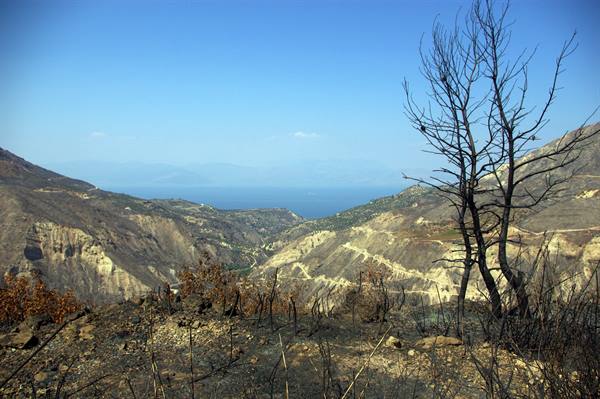 Climbing to Kalavryta, scorched earth