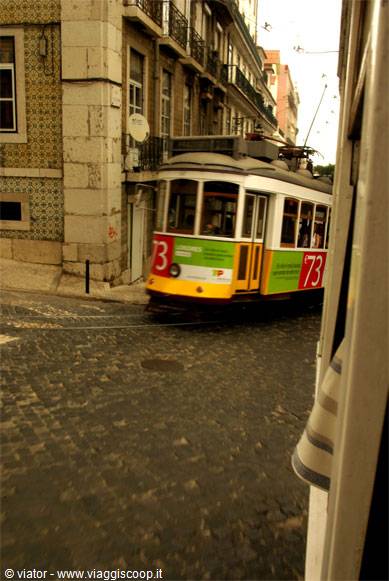Lisbon line 28 tram junction