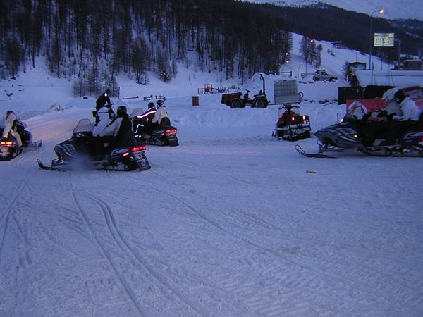 snowmobile on lake