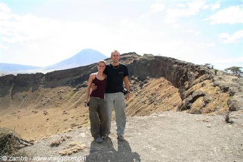 On the edge of the crater