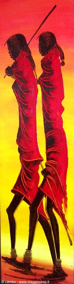 Naive painting.... Maasai Couple