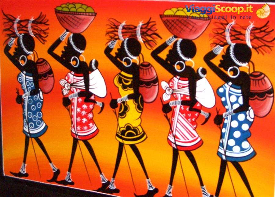 Naive painting: Maasai Women
