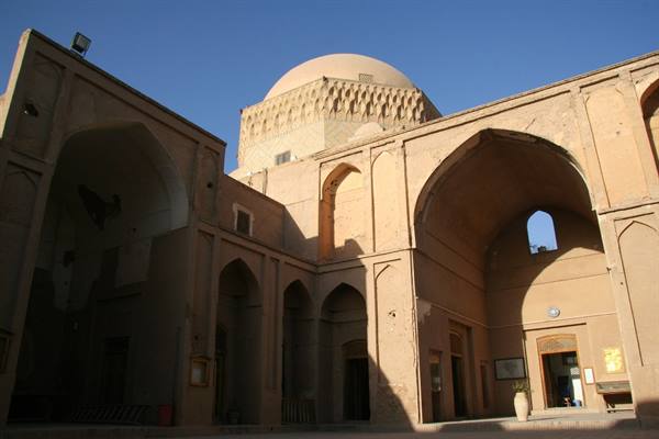 Brick dome and raw-brick arches of the Ziyaieyeh school in Yazd