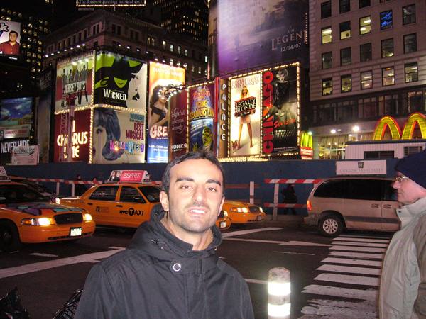 walking around Times Square