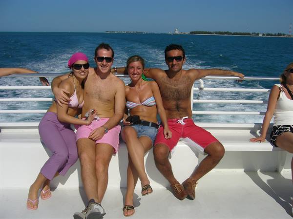with new friends towards the coral reef of key west