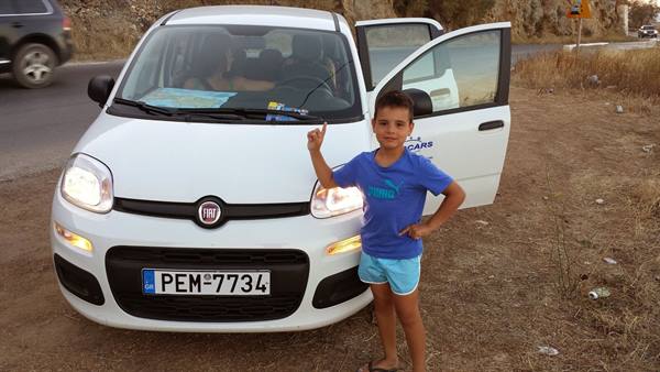 Our rented Panda ready to explore Greece!