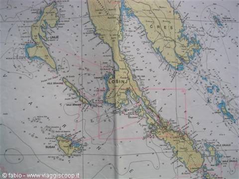 map of cres - lussino