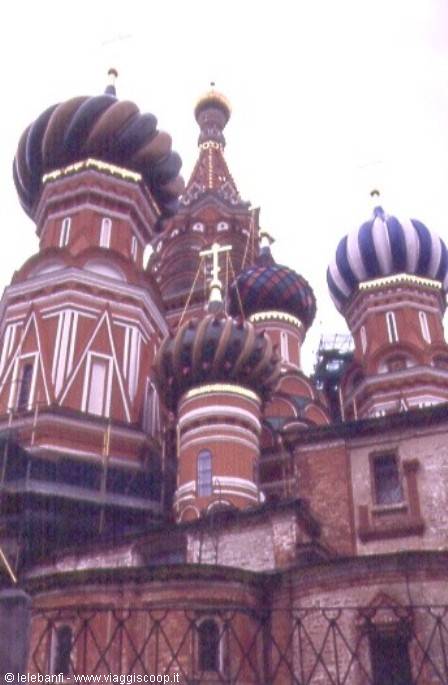 The colorful domes of St Basil's Cathedral in Moscow