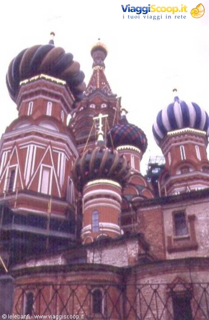 The colorful domes of St Basil's Cathedral in Moscow