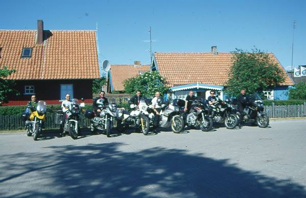 in front of the Nida holiday cottages 