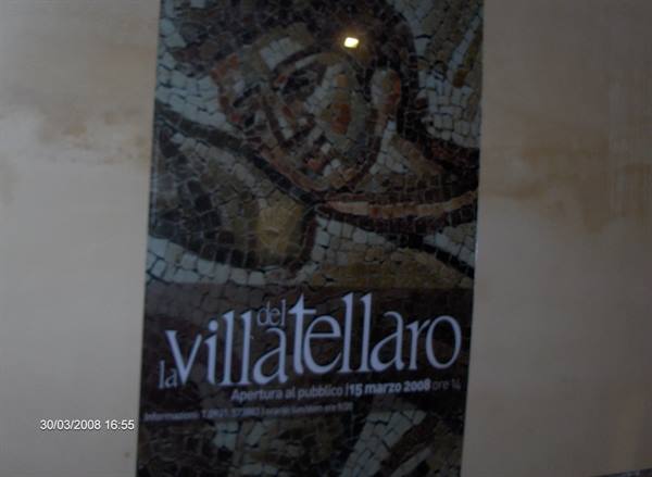 Poster with mosaic image for the Villa del Tellaro