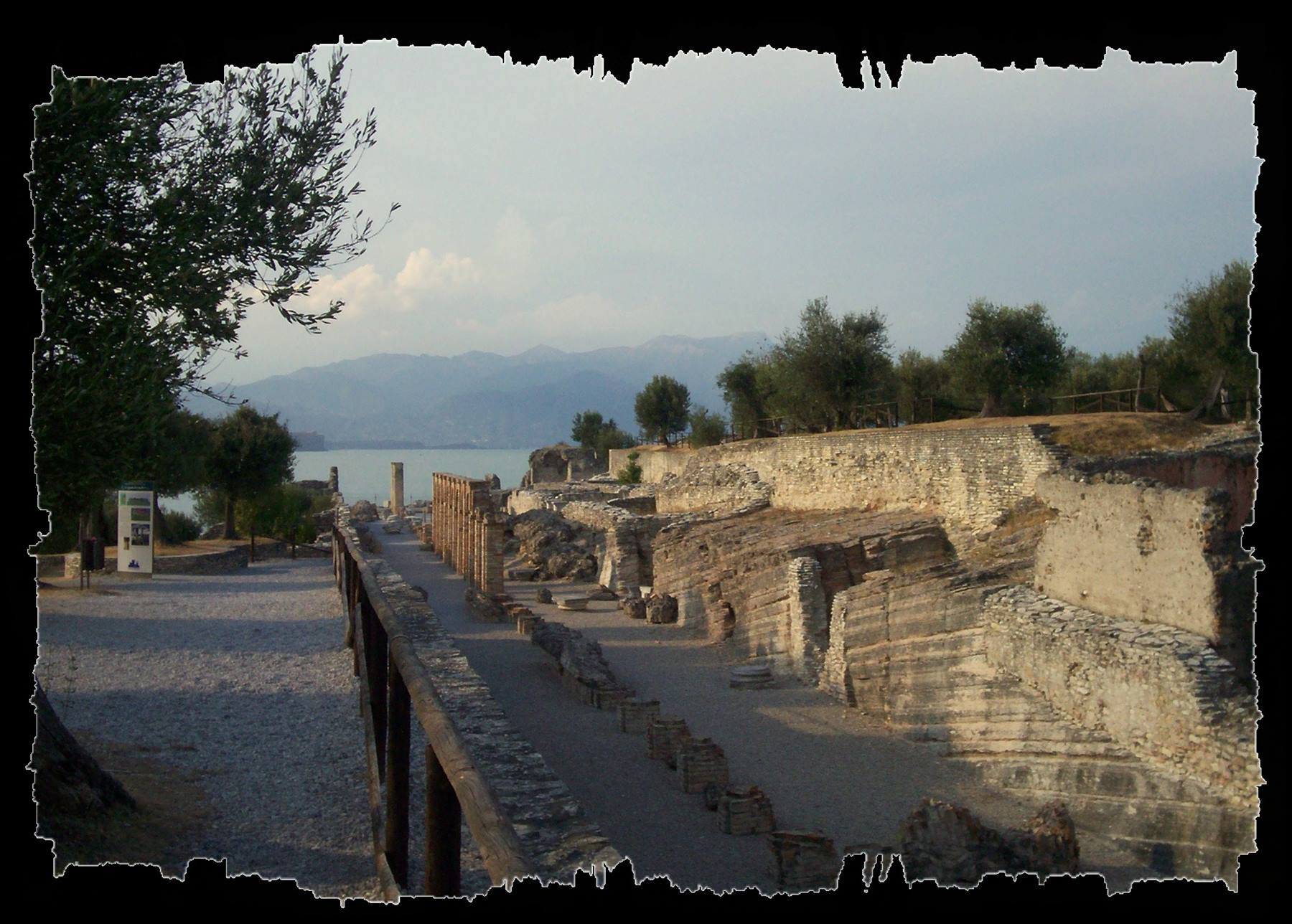 Roman ruins of Grotte di Catullo in Sirmione, overlooking Lake Garda