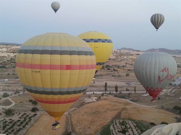 In a hot-air balloon in Cappadocia
