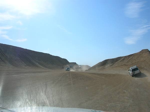 in a jeep on the dunes