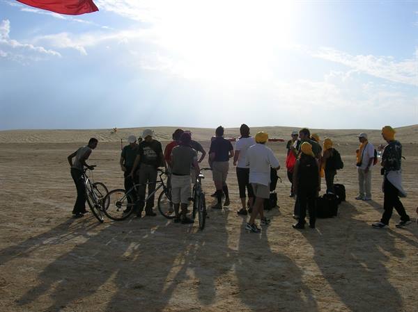 in the desert with the quad bikes